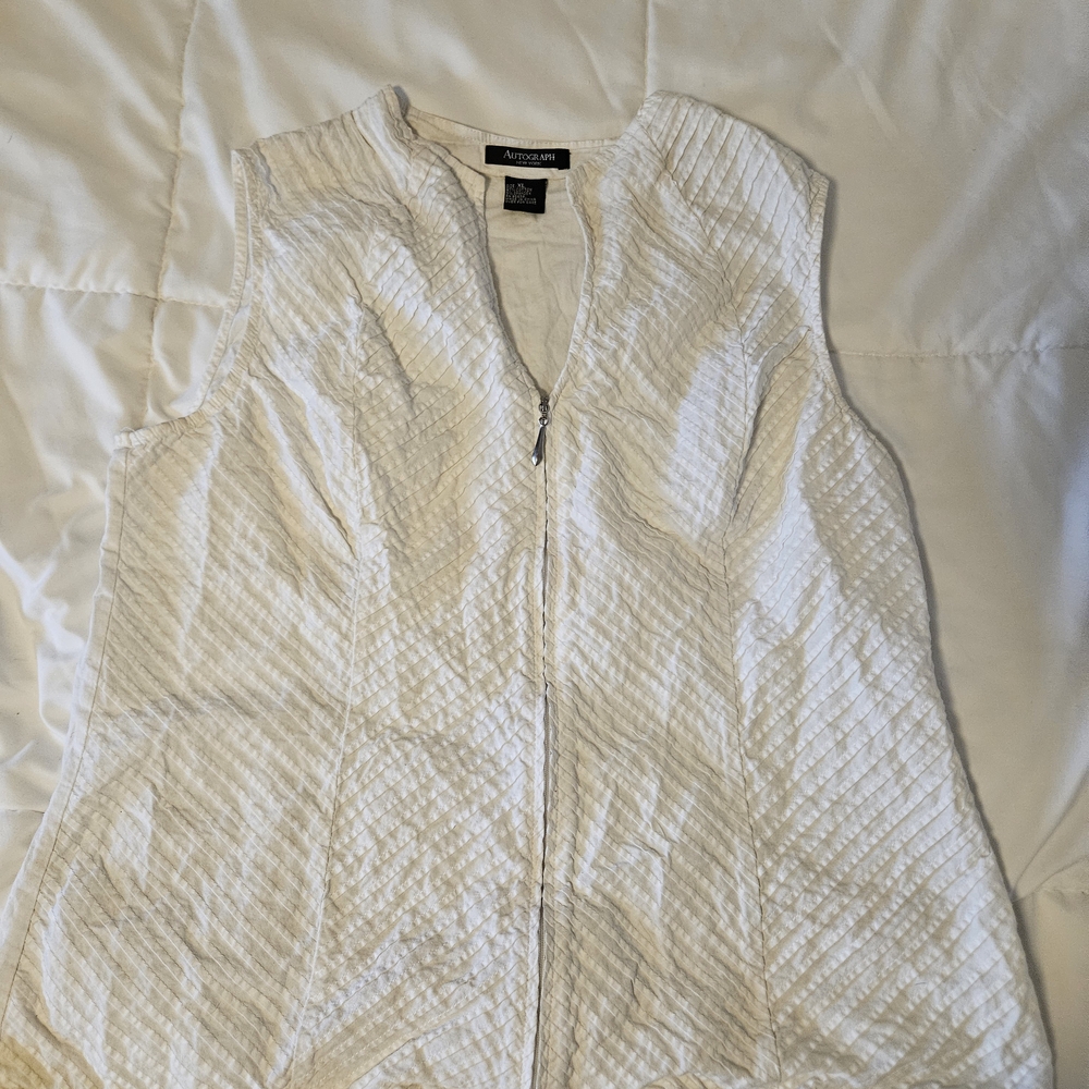 Autograph Cream Sleeveless Top with Zip